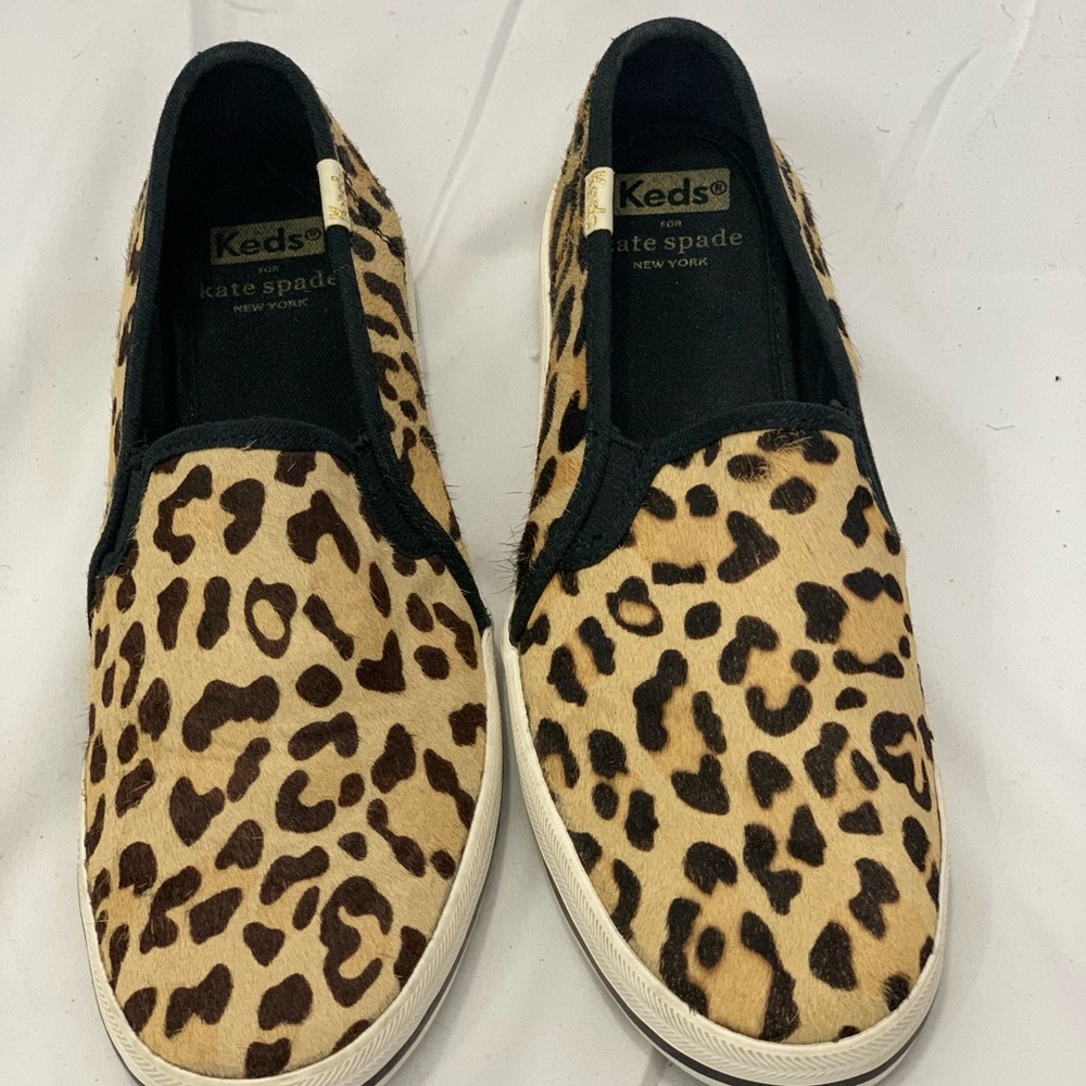Keds x Kate Spade Leopard Print Slip-On Sneakers - Tan & Brown
